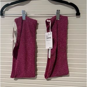 NWT Good American Bundle of TWO Pink Sparkle Better Bandeau Bikini Top Size Med